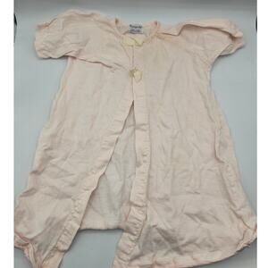 Vintage 1940s Honeysuckle Baby Girls Sz 12M Short Sleeve Pajama Nightgown Pink